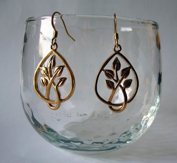 Eden - Solid Bronze Leaf Earrings