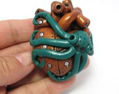 The Original "OctoHeart" - Steampunk Industrial Heart - Anatomical Heart - Pendant / Necklace