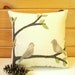 Decorative Pillow / Spring Pillow / Cabin Pillow / 16" Pillow / Bird Pillow / Rustic Pillow / Wool Appliqued Pillow / Ivory Pillow