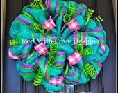 Summer Wreath, Wreath, Deco Mesh Wreath, Deco Mesh, Spring Wreath, Burlap Wreath, Burlap, Spring, Summer