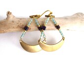 sea foam & deep purple bohemian moon earrings  //  Bohemian Fox Collection