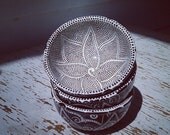 Dip Bowls (Set of 3) -- White Dip Bowls with Hand-painted Black Intricate Design, flower design, dot design, great for food or decoration