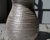 Decorative Medium size Vase -- White Vase, with Intricate Pearl Hand-Painted Swirl Around Design, Embossed design