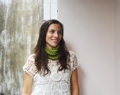 Knit Cowl in GRASS - dreadlocks headband - lightweight circle scarf grey - gift under 25 - feminine accessories - mothers day gift