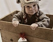 Sock Monkey Crocheted Hat for Newborn to Child, Monkey Hat,  Photography Prop