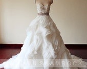 Flow in Wind/wedding gown/women clothing/bridal dress/Crystals/Lace/custom made/ALL SIZE13035