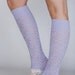 Lilac Lacy Knit Leg Warmers with Ivory Vintage Lace Trim - Spring in Your Step Leg Warmers