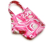 Pink and White Tote Bag and Small Purse Set, womens summer tote bag, handbag and purse, retro purse, gifts for her