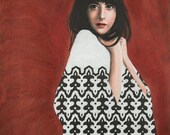 Original artwork // large colour pencil portrait // wallpaper