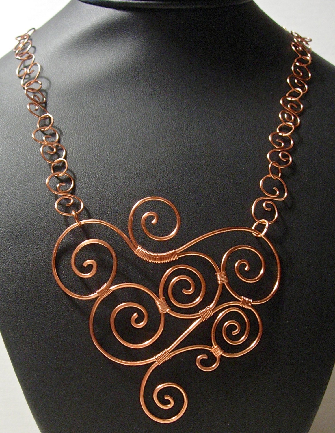 Elegant Copper Swirled Necklace all hand made