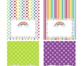 INSTANT DOWNLOAD -- Rainbow Food Tent Cards -- Blank