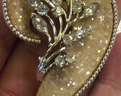Vintage CORO Brooch, Jewelry, Rhinestones, Glitter, Abstract, Fine Costume Jewelry