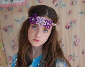 Purple and Silver Sparkly Pipe Cleaner Flower Crown