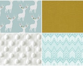 deer citron aqua baby: 5-piece bedding