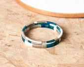 Geometric Bangles One of a Kind Turquoise Textile Bangles