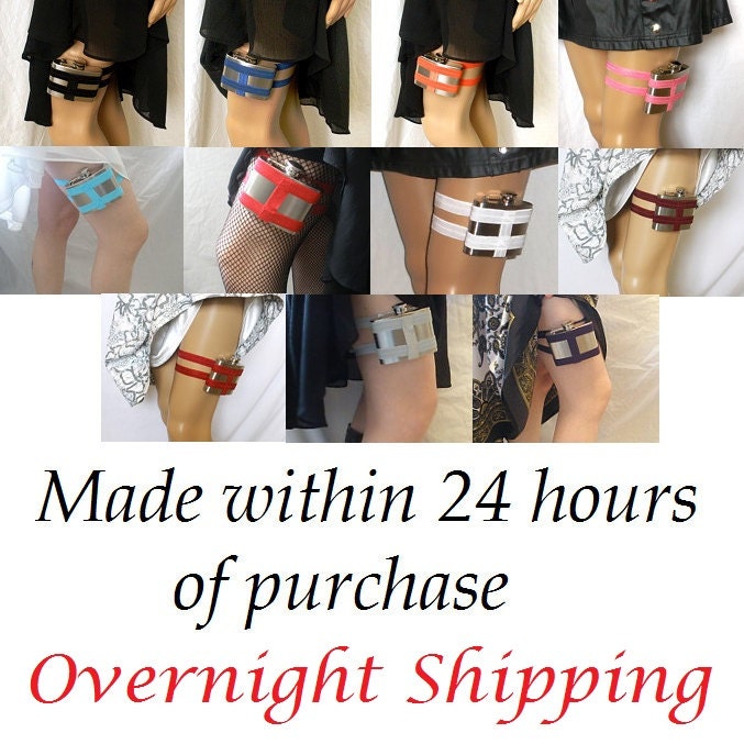 Flask Garter - Made within 24 hours of purchase - Rush order costume accessory or bridesmaid gift