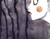 Original Watercolor Illustration - Orange ( 5.5 X 8.5")