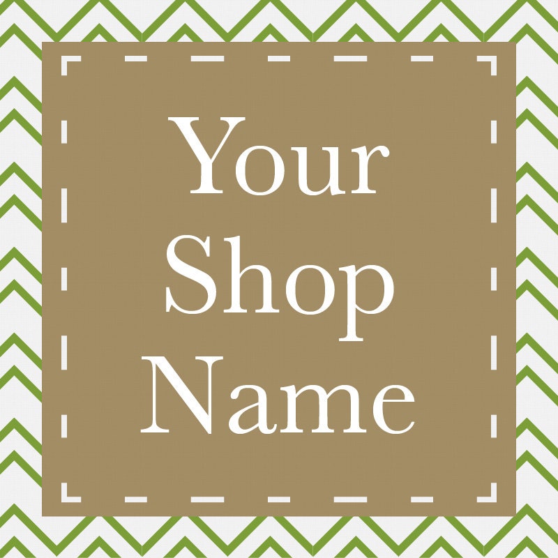 Etsy Shop Banner and Avatar - Green Brown White Chevrons