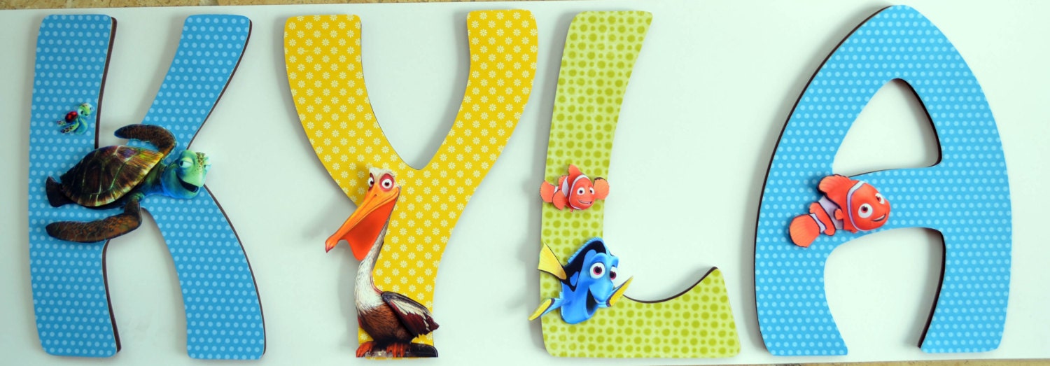 Disney's Finding Nemo Nursery - Custom Letters Designed to Match Disney's Finding Nemo Nursery Bedding