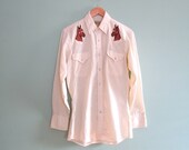 SALE Vintage western cowboy long sleeve/ Novelty horse embroidery/ unisex
