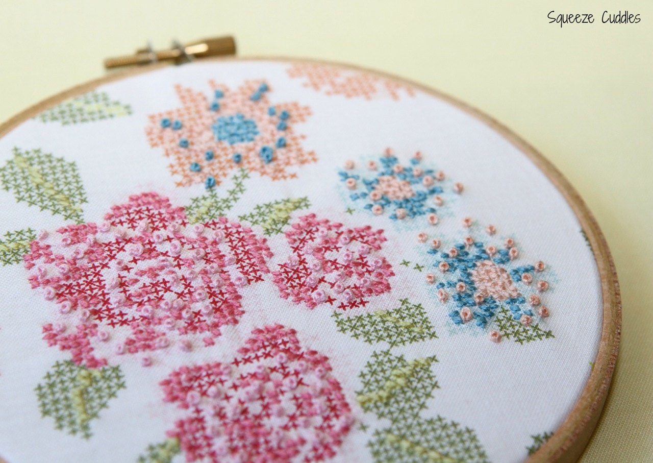 Hope Chest - Roses. Embroidery hoop wall art, wall hanging, wall decor, cross stitch, french knots, hand stitched detail