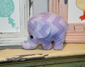 elephant stuffed animal - lavender/ purple 2 tone chevron