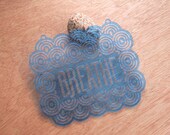 Breathe - Window Word:  SMALL Laser Cut Light Blue Suncatcher