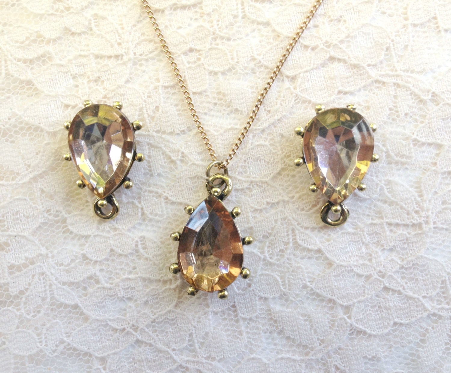 7/16" 00g 0g Organic 'Industrial Citrine' Faceted Plug and Necklace Set Made to Order