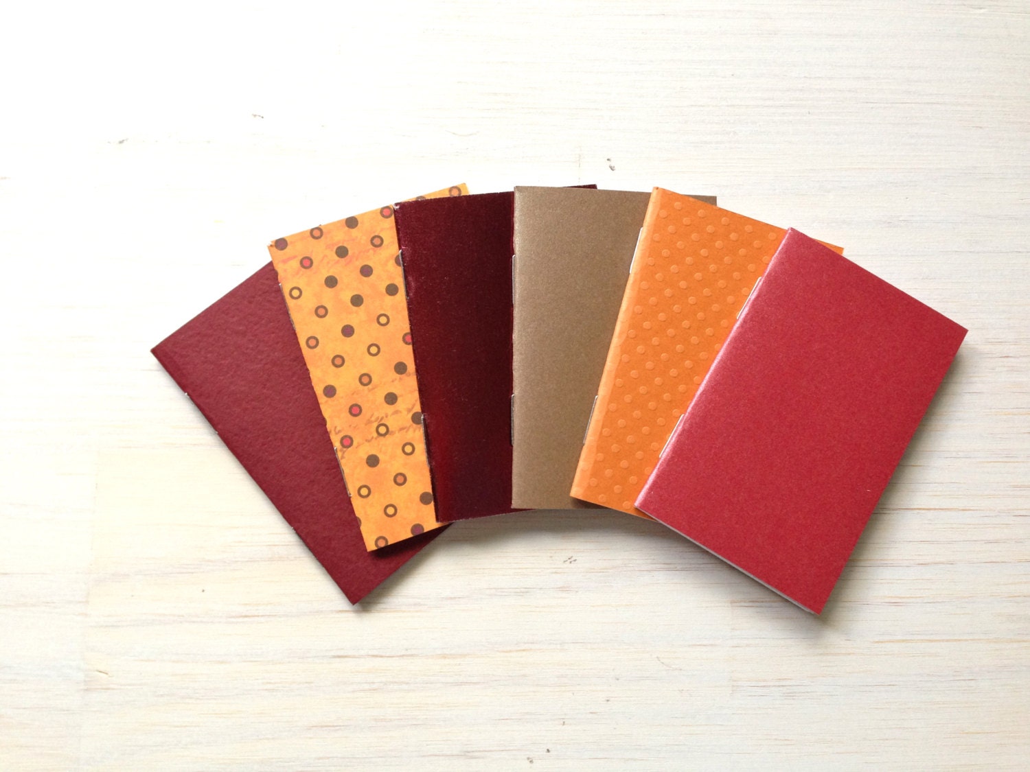Wedding Favors: Orange, Red, Small Notebooks, Tiny Journals, Mini Favors, Pink, Orange, Yellow, Summer, Bright, Mini Journals, Small, Unique