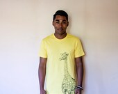 SALE // Screenprinted Mens T Shirt on Yellow. Available in S, M, L