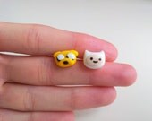 Finn and Jake Adventure Time post earrings