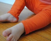 Unisex baby leggings, orange cotton