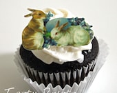 12 Easter Edible Prints - Vintage Easter Bunny with egg - Easter cupcake toppers Il_170x135
