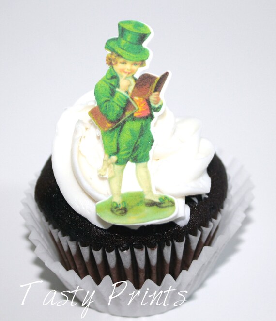 12 Edible Leprechaun Prints for St Patricks day - Cupcakes Cakes and Desserts - Irish - Leprechaun - clover - Il_570xn