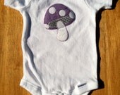Purple Mushroom Toadstool Baby Onesie
