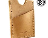 Leather Credit Card Sleeve - Handmade front pocket wallet