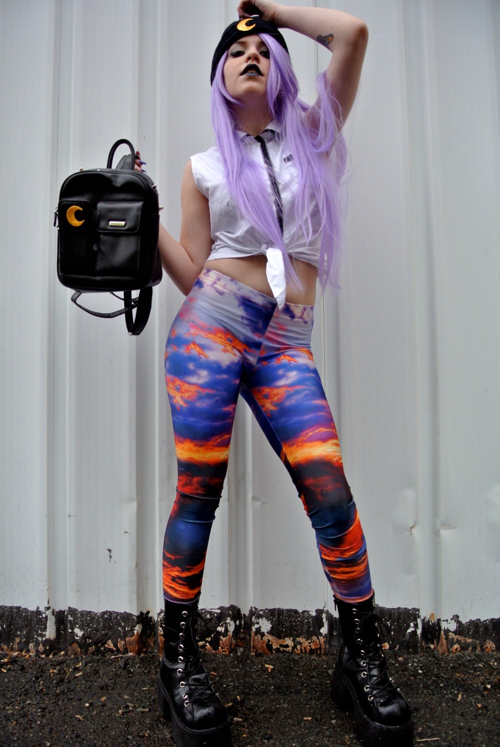 MoonCult Custom Backpack Upcycled Vintage Leather & Studded