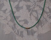 Long Seed Bead Necklace-Vintage Seed Beads in Turquoise and Clementine Paired with Brass Nuggets, Layer Necklace, Modern Tribe, Minimal