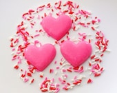 Strawberry Chocolate Pink Hearts - Neon Pink Valentine's Day Chocolate Candies - one dozen