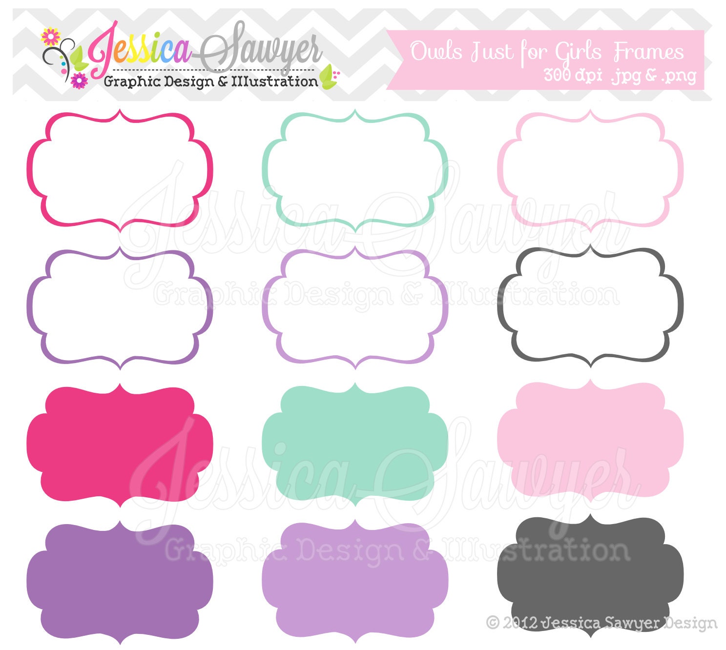 INSTANT DOWNLOAD just for girls labels, tag clipart, printable labels, pink, purple, cards, invitations, scrapbook, digital frames Il_570xn