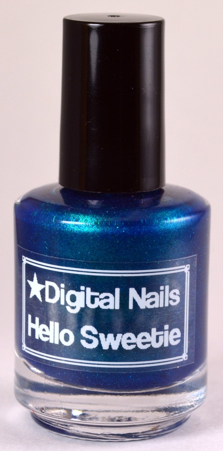 Hello Sweetie : Doctor River Song and  Doctor Who inspired matte deep teal nail textured polish by Digital Nails