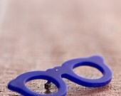 Brooch. Scarf Pin. Recycled Blue Perspex. Contemporary Design. Handmade by Meekz Contemporary Jewellery. Glasses.