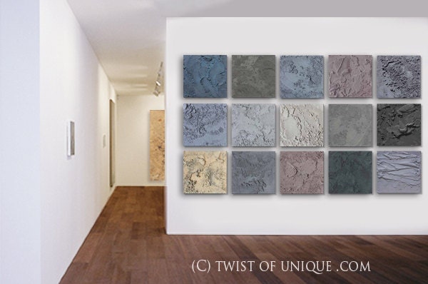 Large abstract Painting, CUSTOM 15 square abstract artwork, textured abstract painting  - Gray, ivory, black, tan, brown, neutral