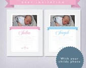 Personalized Baptism Printable Invitation - with your childs photo