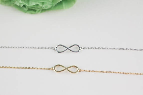 tiny infinity bracelet in gold / silver