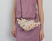 Floral Orange Purse Chain Purse Pastel Orange Small Bag Heart Purse Winged Heart Floral Print Mini Purse Boho Chic Shabby Chic Romantic