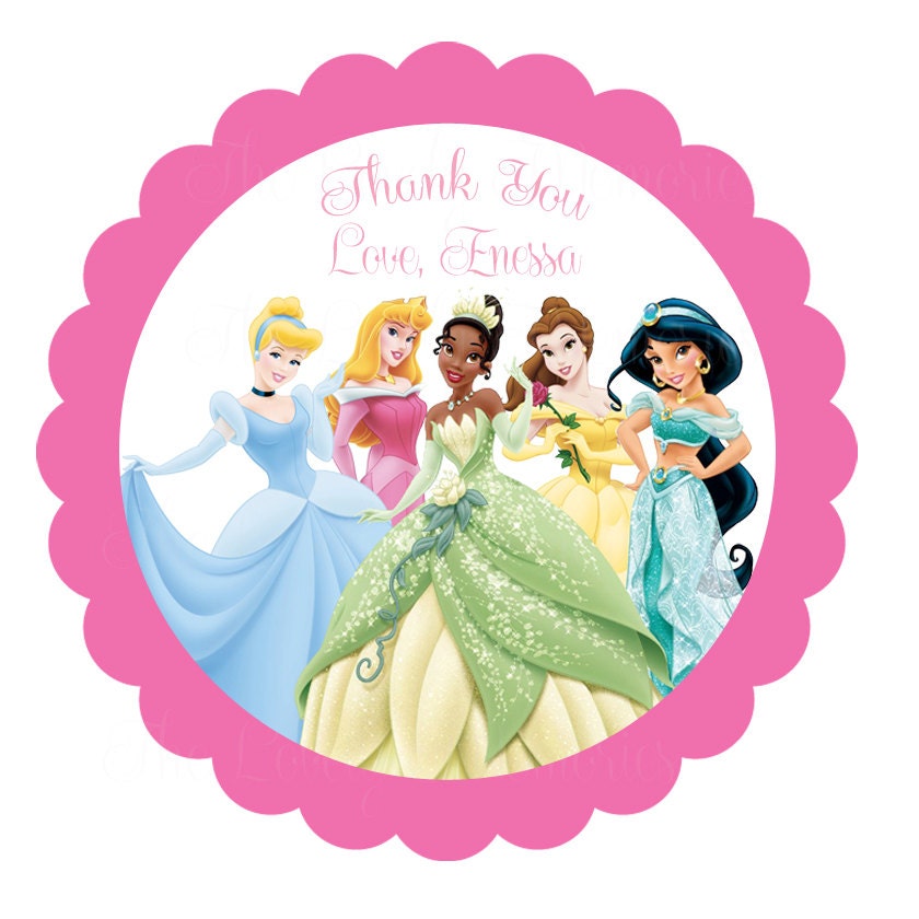 Disney Princess Inspired or Tea Party Personalized Printable Cupcake Toppers /Gift Favor Tags Il_570xn