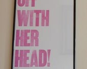 Letterpress Poster - Alice in Wonderland