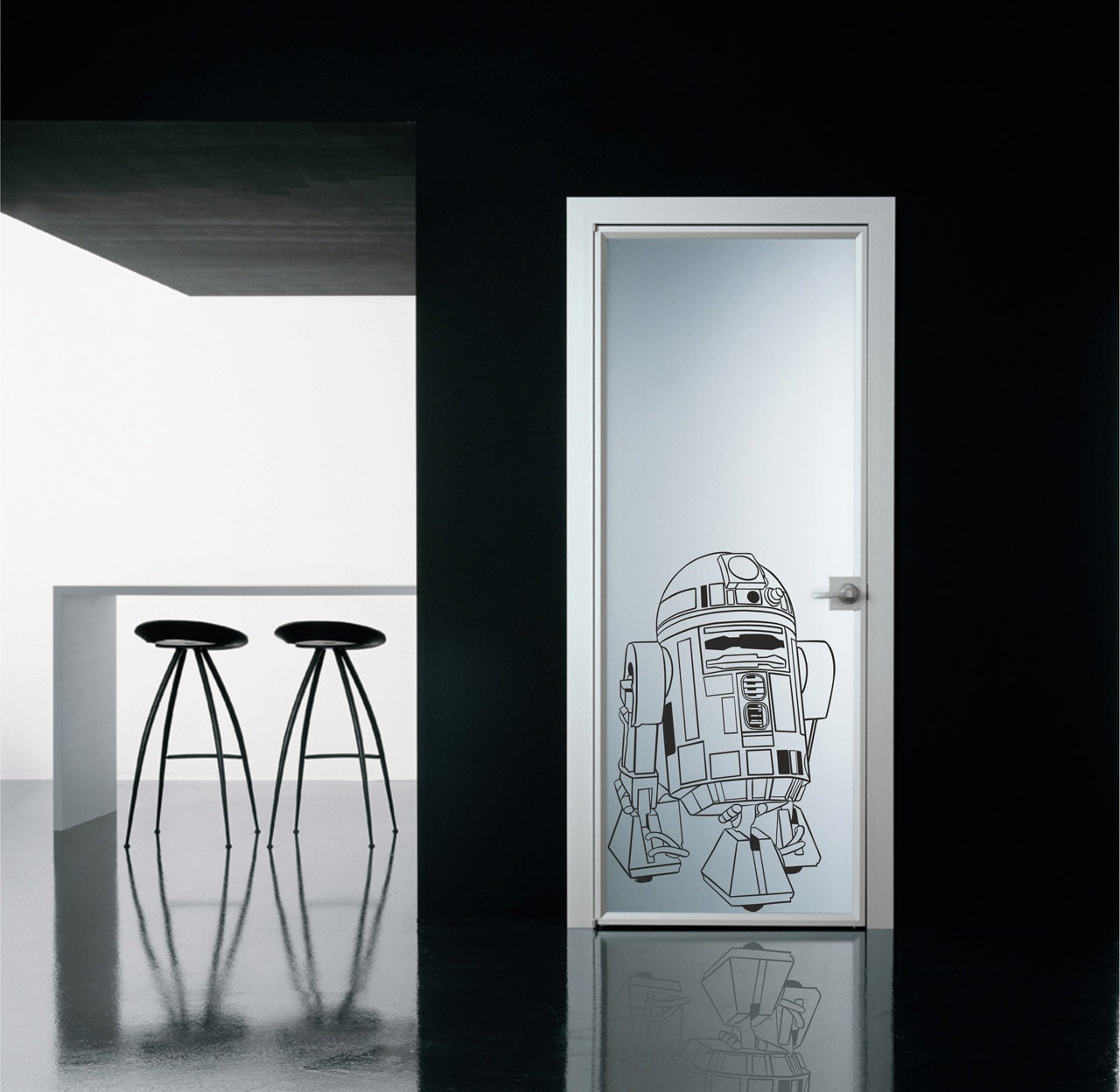 Sci-fi Star Wars R2D2 robot vinyl wall decal