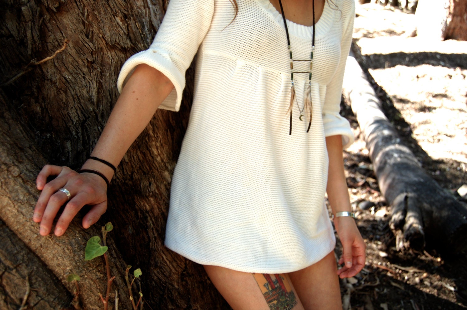 Noon Moon Leather Necklace